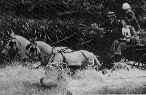 Janet Kidd negotiating a water hazard